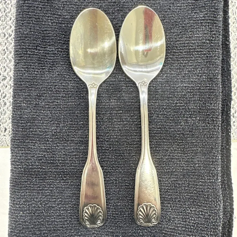 2 AMSILCO World Tableware Coquille Stainless Steel Flatware Teaspoons 6 1/4